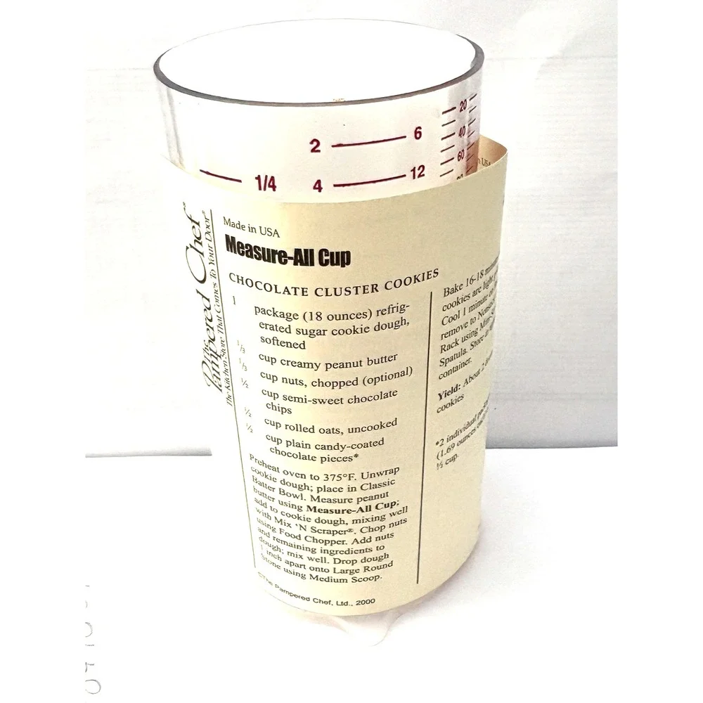 Pampered Chef measure all cup for liquid dry & solid ingredients #2225 New Vtg